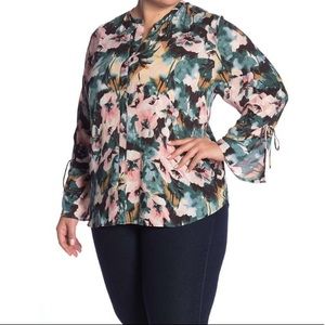 NWT Lucky Brand 3X Watercolor Blouse